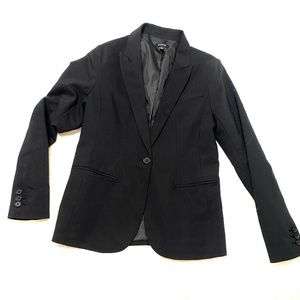 Black cotton staple blazer